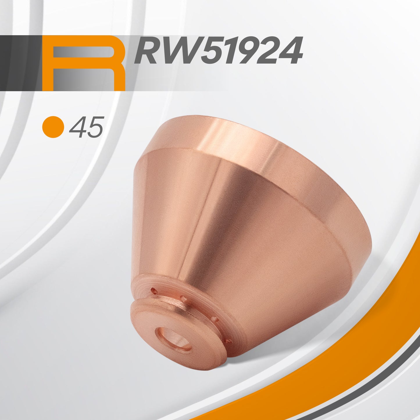 Precision-engineered Razorweld machine shield, featuring multiple cooling holes for enhanced performance in plasma cutting.