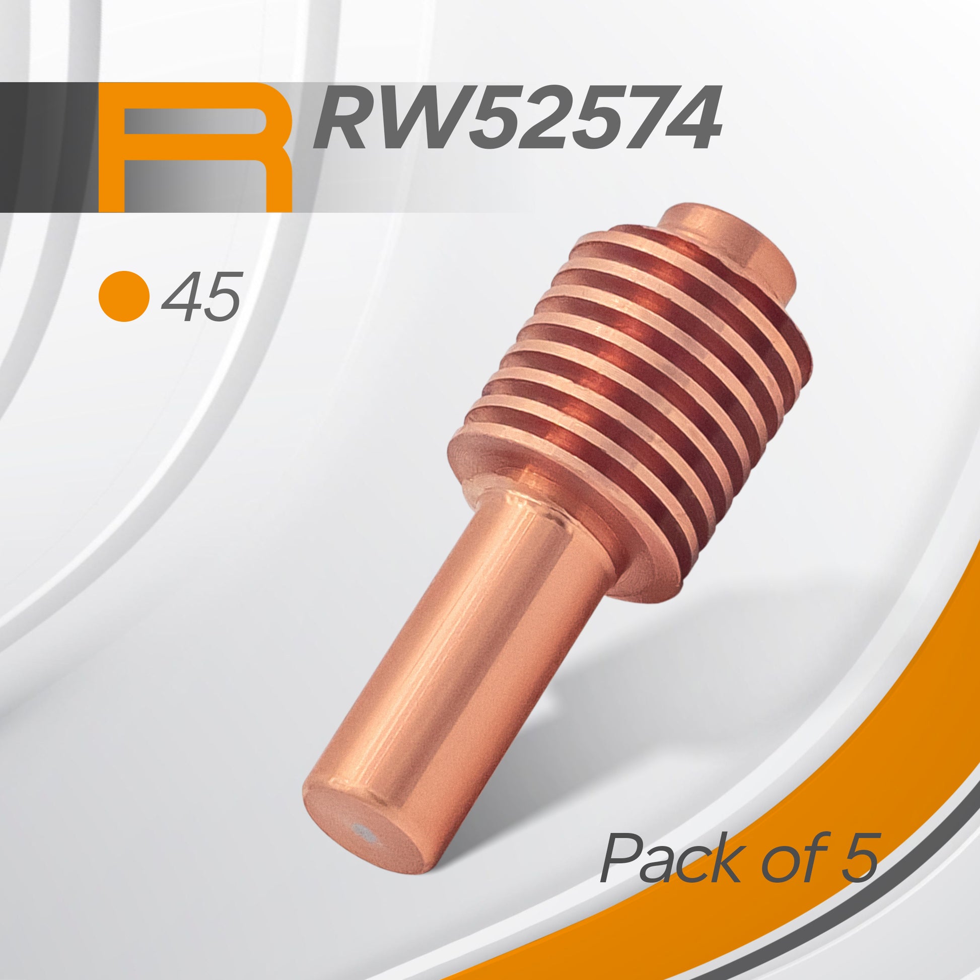 Copper Razorweld electrodes, designed for precision plasma cutting