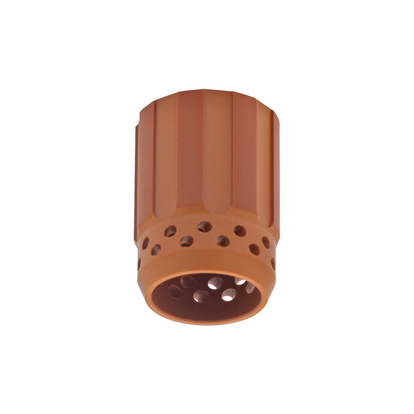 Close-up image of a Razorweld Swirl Ring, designed to enhance plasma cutting by swirling gas around the electrode for improved performance.