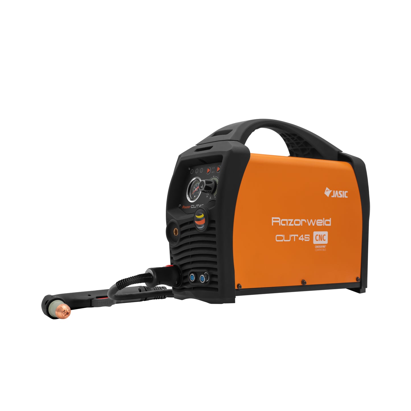Close-up of the Razorweld CUT45 CNC with hand torch, highlighting its user-friendly interface and durable construction for reliable metal cutting.